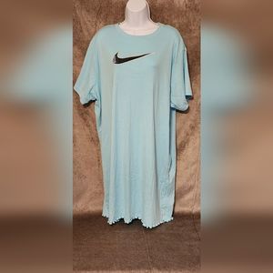 Nike Women's Plus Size Sportswear Femme Ruffle Hemline T-Shirt Dress Blue